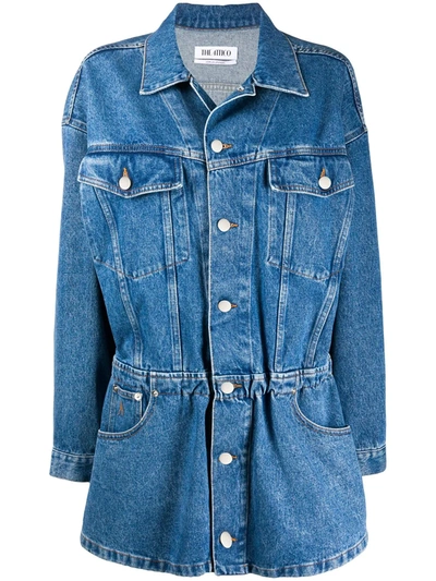 Attico Denim Shirt Dress In Blue