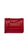 Miu Miu Lettering Logo Quilted-effect Shoulder Bag In Red