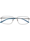 Montblanc Two-tone Square-frame Glasses In Silver