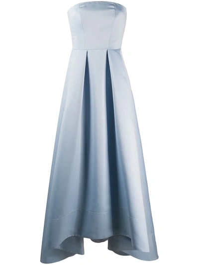 Pinko Strapless Gown In Blue