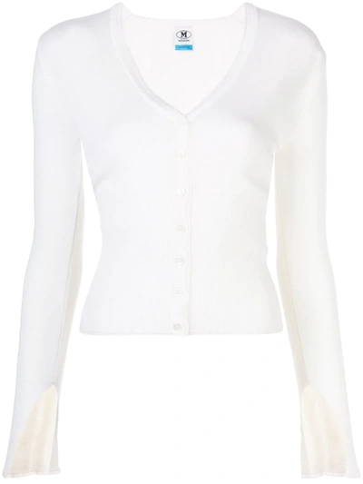 M Missoni Slit Cuff Cardigan In White