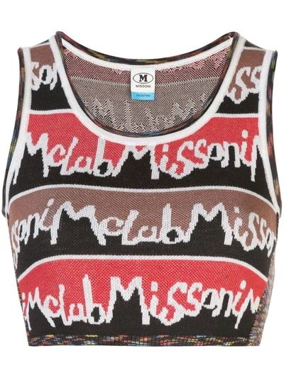 M Missoni Logo Cropped Waistcoat In Black