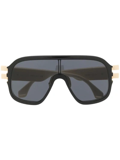 Gucci Oversized Mask-frame Sunglasses In Neutrals