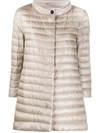 Herno Rossella Water Repellent High/low A-line Down Puffer Jacket In Grigio Perla