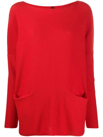 Daniela Gregis Two Pocket Knitted Jumper In Red
