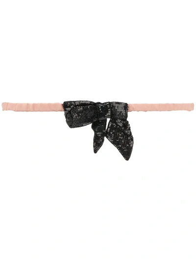 N°21 Sequin Bow Headband In Pink
