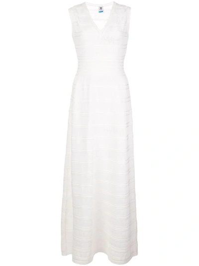 M Missoni Crochet-knit Cotton-blend Maxi Dress In White