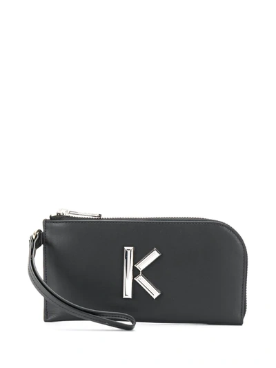 Kenzo Kandy Logo Plaque Wallet In Black