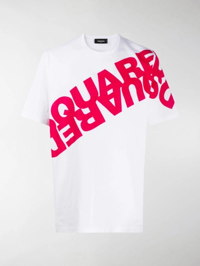 Dsquared2 Loose-fit Mirrored Logo T-shirt In White