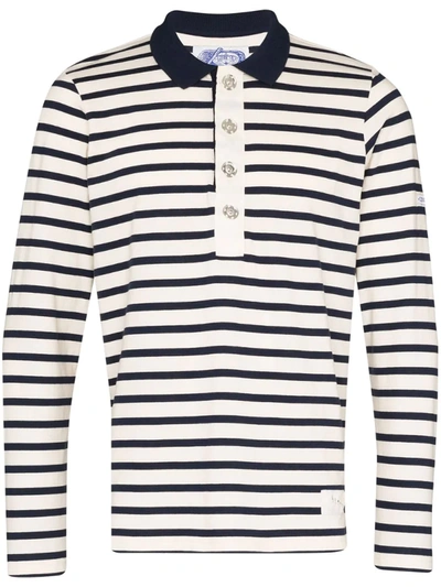 Linder Striped Cotton Rugby Shirt In White