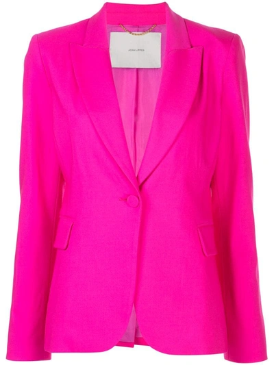 Adam Lippes Fitted Single-breasted Blazer In Pink