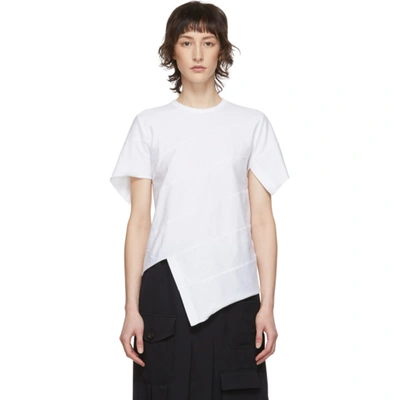 Comme Des Garçons Comme Des Garçons Comme Des Garcons Comme Des Garcons White Diagonal Stitch T-shirt In 3 White
