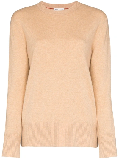 Ply-knits Round Neck Cashmere Sweater In Neutrals