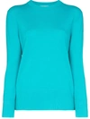 Ply-knits Round Neck Cashmere Sweater In Blue