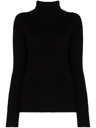 Ply-knits Turtleneck Cashmere Sweater In Black