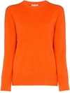 Ply-knits Round Neck Cashmere Sweater In Orange