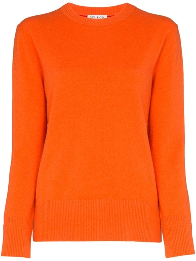 Ply-knits Round Neck Cashmere Sweater In Orange