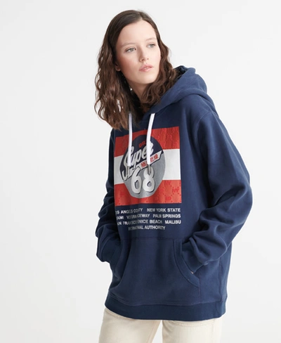 Superdry Gasoline University Hoodie In Heritage Midnight