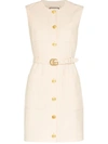 Gucci Women's Short Mini Dress Sleeveless In Neutrals