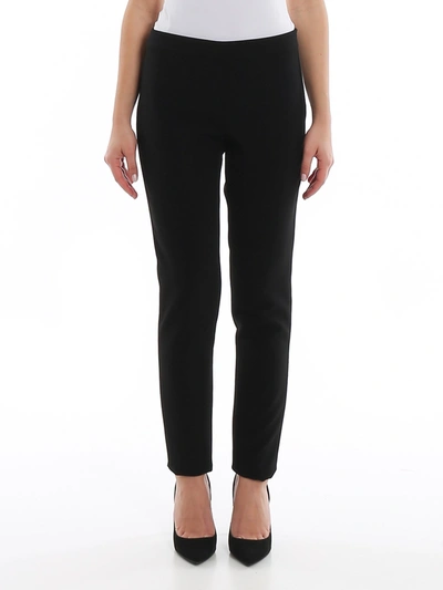 Moschino Soft Cady High Waisted Pants In Black