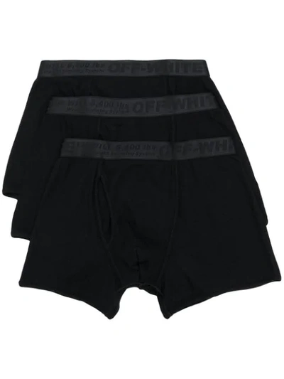 Off-white 3-pack Stretch Cotton Boxer Shorts In Black
