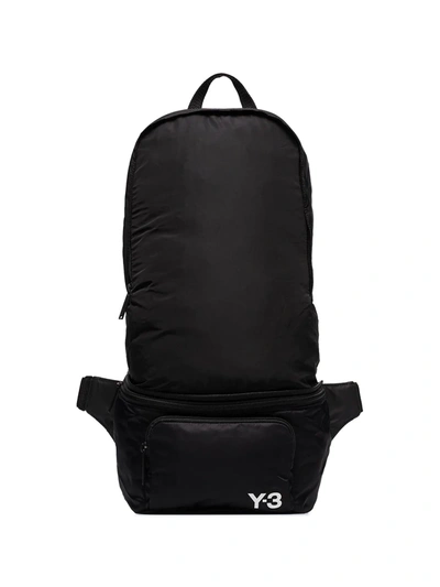 Y-3 Logo Print Backpack In Black