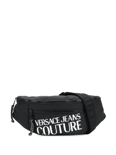 Versace Jeans Couture Macro Logo Belt Bag In Black