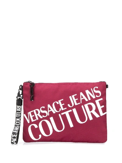 Versace Jeans Couture Macro Logo Pochette In Red