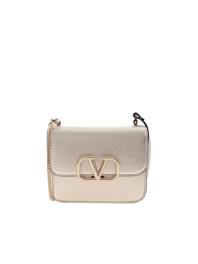 Valentino Garavani Vsling Small Shoulder Bag In Sahara Color In Gold