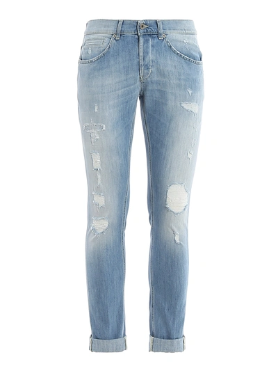 Dondup Destroyed Effect George Jeans In Blue In Light Wash