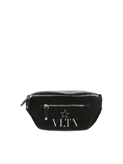 Valentino Garavani Vltn Logo Print Belt Bag In Black