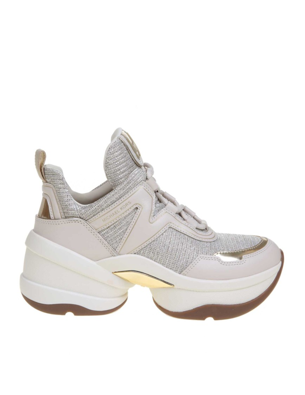 Give Identificere Tage en risiko Michael Kors Olympia Trainer Sneakers In Pale Gold In White | ModeSens