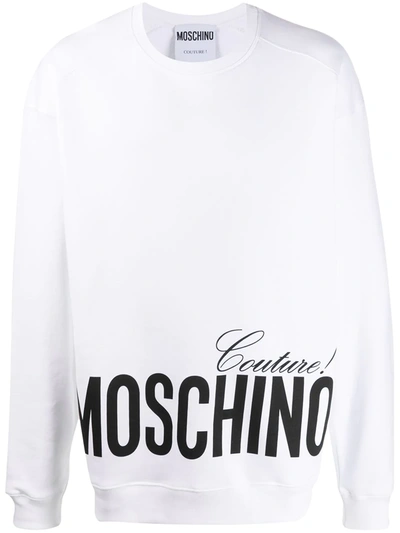 Moschino Round Neck Sweatshirt In White