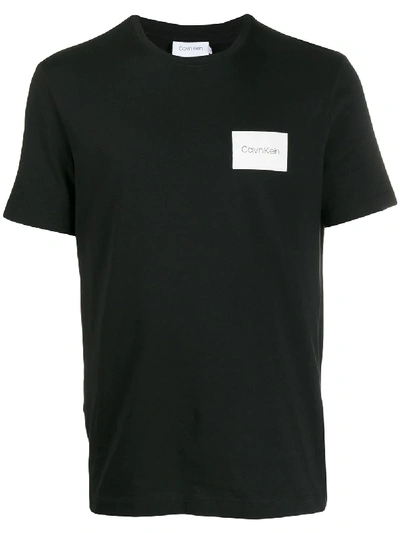 Calvin Klein Contrasting Logo T-shirt In Black