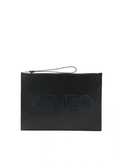 Kenzo Kontrast A4 Clutch Bag In Black