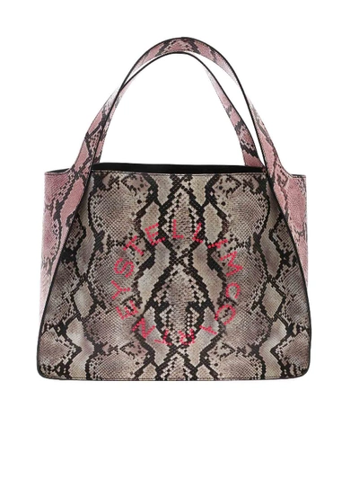 Stella Mccartney Tote Stella Logo Bag In Reptile Effect In Animal Print