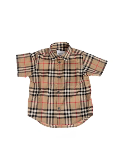 Burberry Kids' Fredrick Shirt In Beige Archive Color