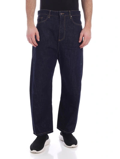 Kenzo Curved Straight Jeans In Blue