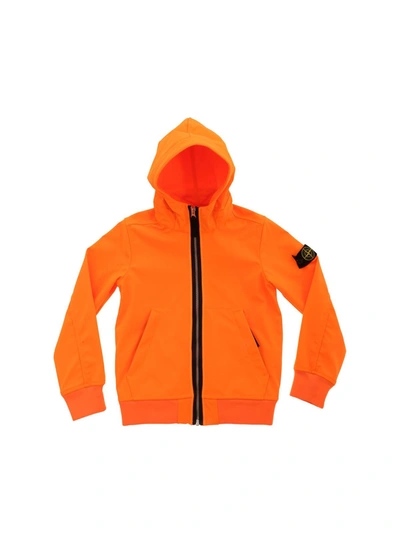 Stone Island Junior Kids' Removable Logo Jacket In Neon Orange Color |  ModeSens