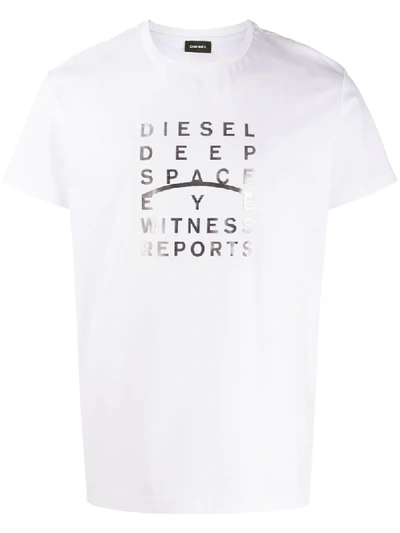 Diesel T-diego-j8 Relaxed-fit T-shirt In White