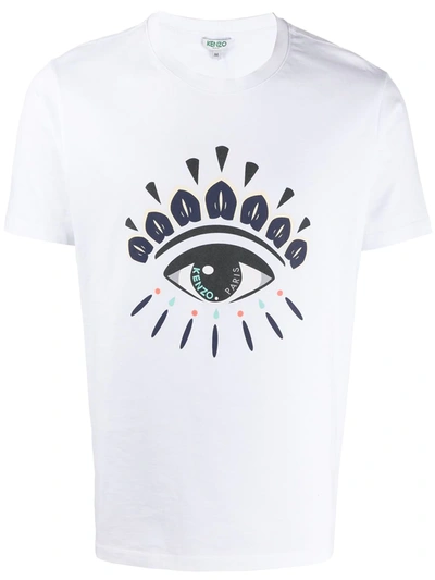 Kenzo Classic Eye Cotton T-shirt In Blanc