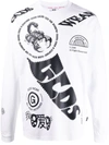 Gcds Long-sleeved T-shirt With Print In White