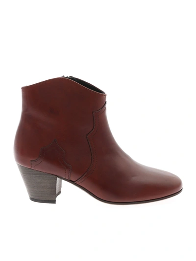 Isabel Marant Dicker Ankle Boots In Brick Color In Brown