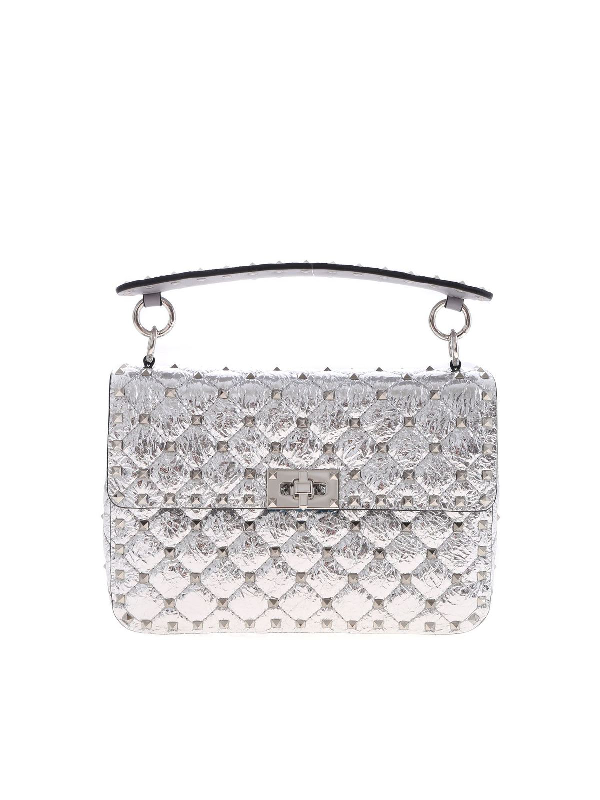 valentino rockstud bag silver