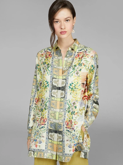 Etro Desert Mirages Print Silk Shirt In Multicolour