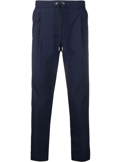 Moncler Drawstring Trousers In Dark Blue In Navy
