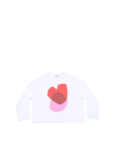 Stella Mccartney Kids' Big Hearts Print Sweatshirt In White