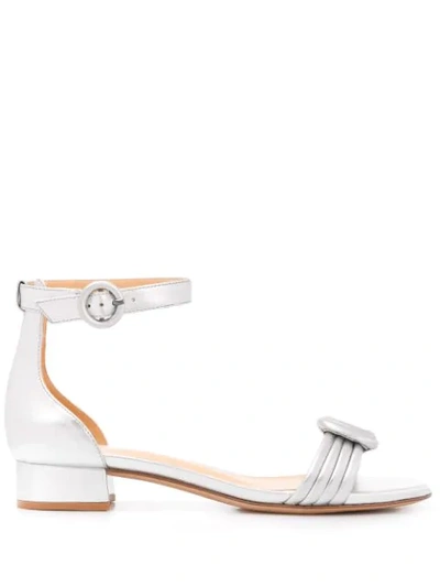 Alexandre Birman Vicky Sandals In Silver Leather