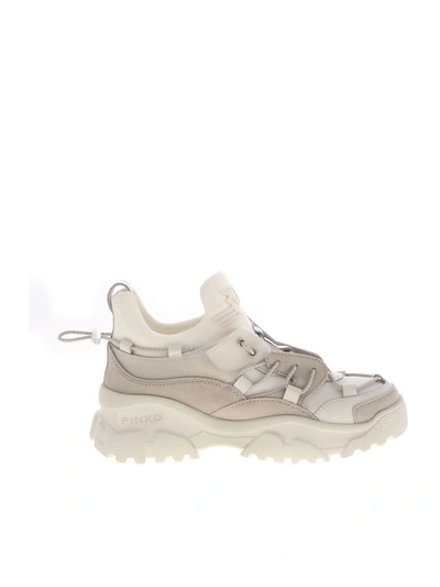 Pinko Cumino Sneakers In White And Sand