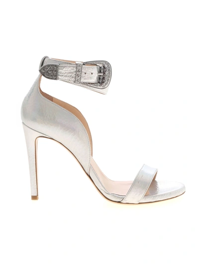 Pinko Curcuma Sandals In Iridescent Silver